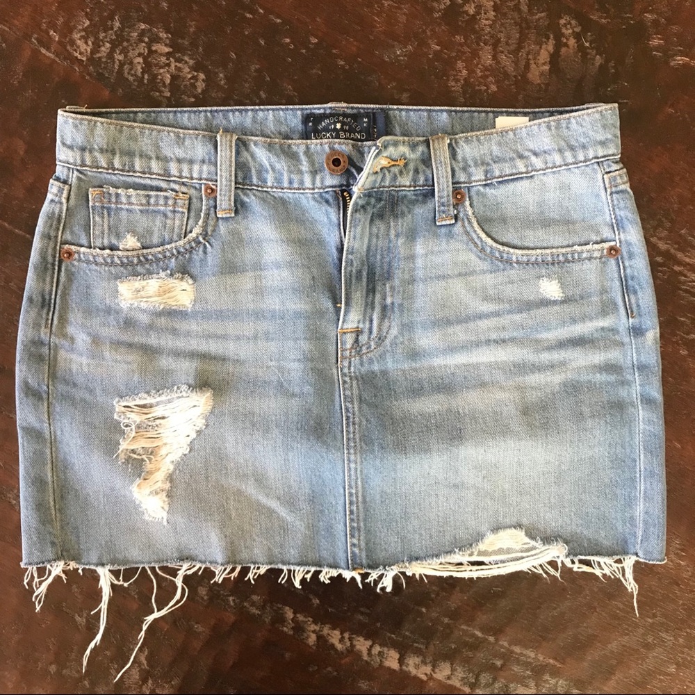Lucky Brand Distressed Denim Mini Skirt LIKE NEW